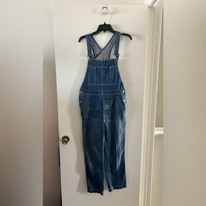 Free People denim straight leg overalls size 27